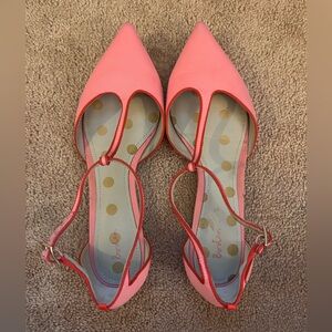 Boden Pink Fizz T Strap Flats